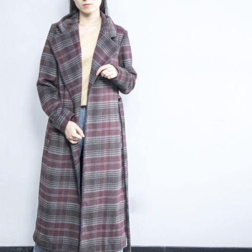 Women's Wool Coats Custom Plaid Coat|with High Quality Women's Trench Coats|with Wool for Ladies