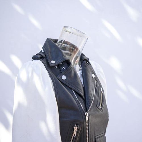 Wholesale Motorcycle Leather Vest| Women's Short Vest |Slim Biker Jacket Vest for Ladies