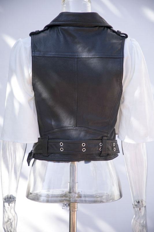 leather moto vest womens