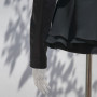 Blazer en cuir véritable personnalisé pour femmes | Style de jupe noire à manches longues Slim | Mode Dames
