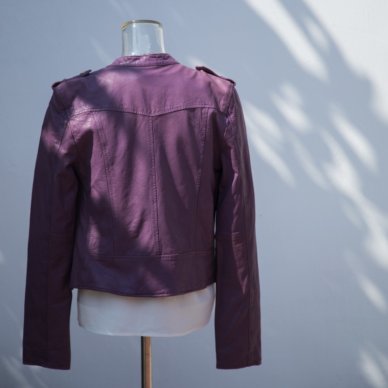 leather biker jacket for women