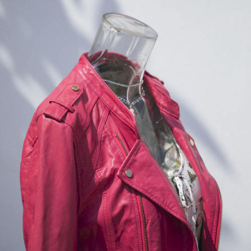 Custom Womens Leather Biker jacket Soft Leather Biker Genuine | Pink Motorcycles Jacket for Lady