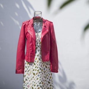 Veste de motard en cuir pour femme personnalisée Biker en cuir souple véritable | Veste de moto rose pour femme