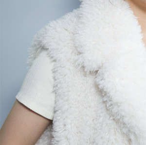 Gilet imbottito in ecopelle personalizzato in fabbrica|Giacca senza maniche in pelliccia sintetica|Per ragazze alla moda