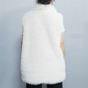 Factory Custom Faux Leather Puffer Vest|Faux Fur Sleeveless Vest Jacket|For Fashionable Girls