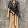 Trench-coat en cuir personnalisé | Nouvelle veste en cuir coupe-vent en peau de mouton | Trench-coat en cuir