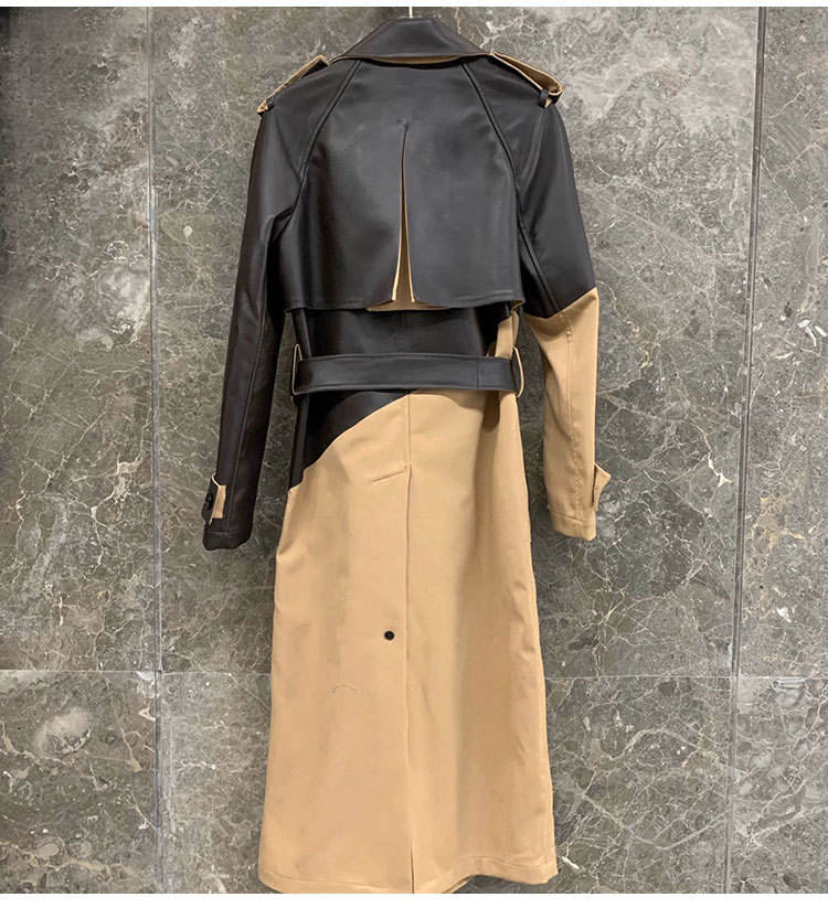 women leather trench coat