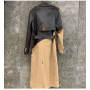 Custom Leather Trench Coat|New Fashion Windbreaker Sheepskin Leather Jacket |Leather Trench Coat