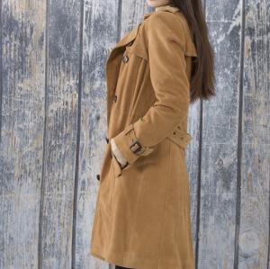 Women's OEM Brown Duede Trench Coat Womens|Leather Suede Jacket|Custom Brown Trench Coat for Women