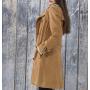 Trench-coat OEM marron pour femme | Veste en cuir suédé | Trench-coat marron personnalisé pour femme