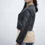 Hot Selling Short Women's Black Leather Blazer|With Real Leather|Cropped Women's Leather Blazer
