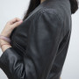 Schwarzer Leder-Blazer der heißen verkaufenden kurzen Frauen | Mit echtem Leder | Beschnittener Leder-Blazer der Frauen