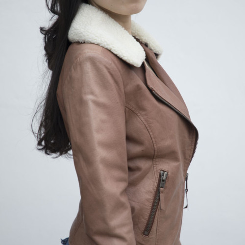 Newest Hot Selling Vintage Brown Leather Jacket|Fashionable Short Jacket with Genuine Leather