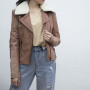 Newest Hot Selling Vintage Brown Leather Jacket|Fashionable Short Jacket with Genuine Leather