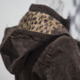 Chaqueta de piel de leopardo vintage personalizada|Chaqueta de piel sintética de piel de oveja Chaqueta de otoño delgada casual