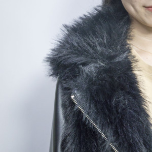 Veste en cuir en fausse fourrure | Manteau en cuir végétalien en fausse fourrure | Vestes d'hiver à la mode pour femmes
