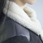 Cappotto in misto lana di alta qualità | Giacca in pelliccia di pelle di montone double face alla moda per donna