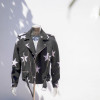Custom Faux Suede Moto Jacket|Waist Belt Star Printing|Fashion Bomber Suede Jacket For Men