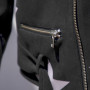 Chaqueta motera de gamuza sintética personalizada|Estampado de estrellas con cinturón|Chaqueta estilo bomber de gamuza para hombre
