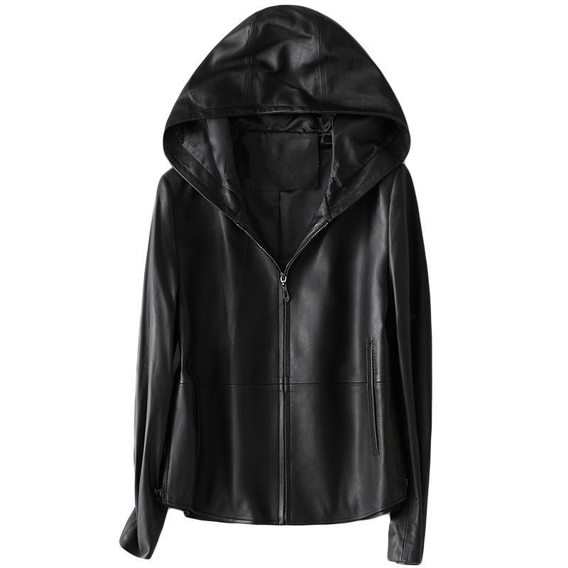 leather jacket hoodie