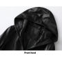 2022 veste en cuir véritable pour femmes personnalisées avec capuche décontracté | manteau en cuir véritable noir pour femmes