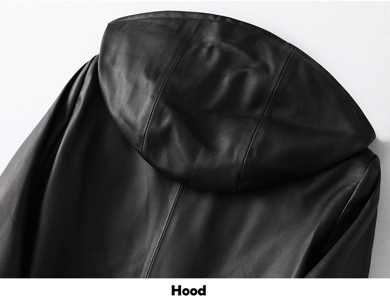 hooded leather jacket womens