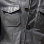 Nouvelle veste blazer en cuir d'arrivée | Veste en cuir véritable grande taille | Veste rabattable en tissu pour homme