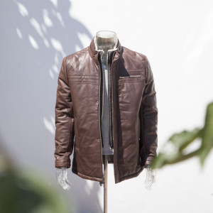 2022 chaqueta de piel de oveja de invierno marrón personalizada para hombre | fabricante caliente de la chaqueta del invierno de la moda de las ventas