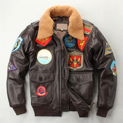 Chaqueta de bombardero de aviador de cuero de invierno para hombre personalizada 2022|Fabricante de chaqueta de aviador de moda bordada