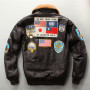 2022 Custom Men Winter Leather Aviator Bomber Jacket | Broderie Fashion Aviator Jacket Manufacturer