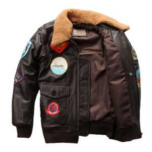 2022 Custom Men Winter Leather Aviator Bomber Jacket|Embroidery Fashion Aviator Jacket Manufacturer