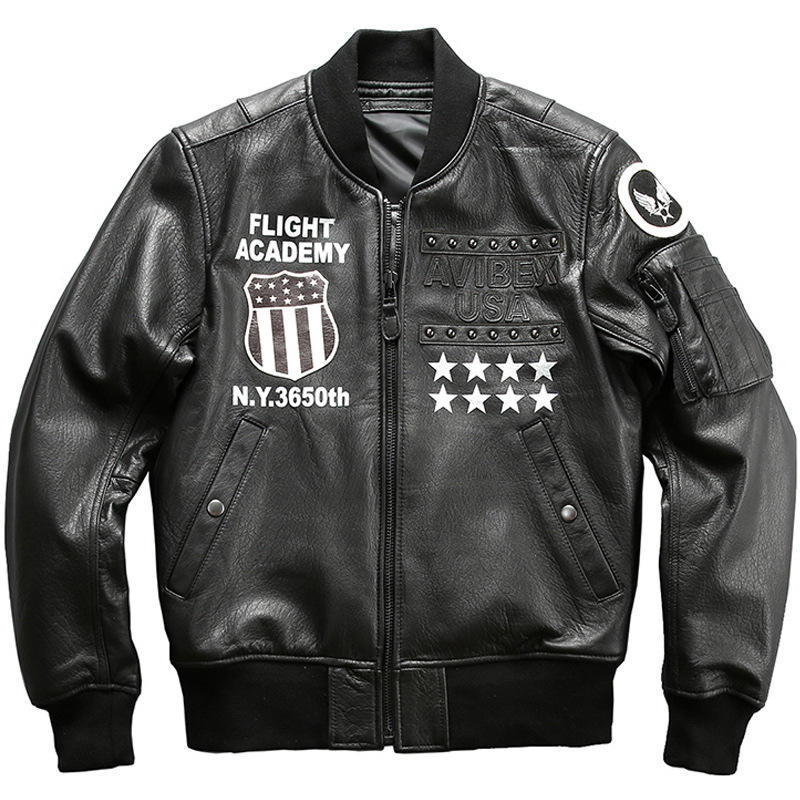 leather bomber aviator jacket