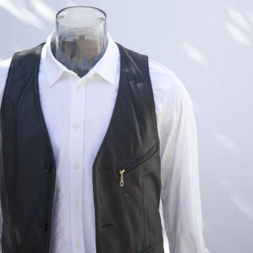 2022 Custom Mens Leather Vest|Hot-sales Fashion Leather Vest Garment Manufacturer