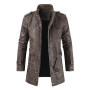 2022 automne trench-coat en cuir | nouveau manteau en cuir PU à la mode décontractée pour hommes | col montant