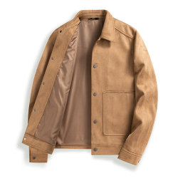 2022 Fall Custom Men Faux Suede Plus Size Jackets |Hot-sales Fashion Faux Suede Jacket Manufacturer