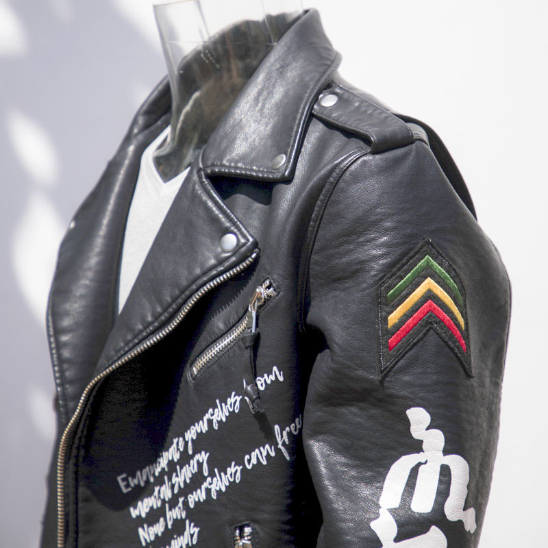 biker faux leather jacket