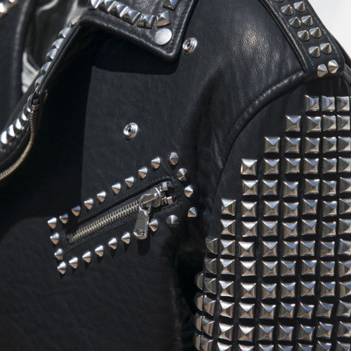 2022 Garment Factory Faux Leather Motor Bike Jacket |  Metal Rivet Application | Fashion Design Jackets Manufacturer