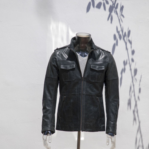 OEM Custom Black Leather Biker Jacket Mens | Fashion Design Biker Jackets Manufacturer