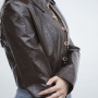 Custom Faux Leather Blazer Women Brown Long Sleeves | Fashion Ladies| Turndown Collar