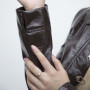 Blazer in ecopelle personalizzato da donna maniche lunghe marrone | Moda Donna| Colletto couverture