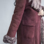 Hochwertiges Damen Wildleder mit Pelzmantel | Hersteller von Modedesign-Damenlederjacken