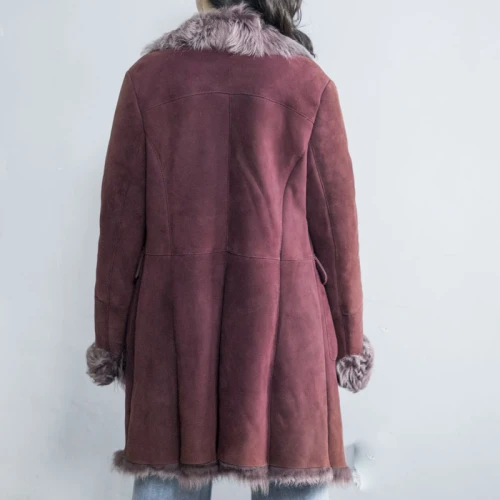 Cuero de gamuza de mujer de alta calidad con abrigo de piel | Fabricante de chaqueta de cuero de mujer de diseño de moda