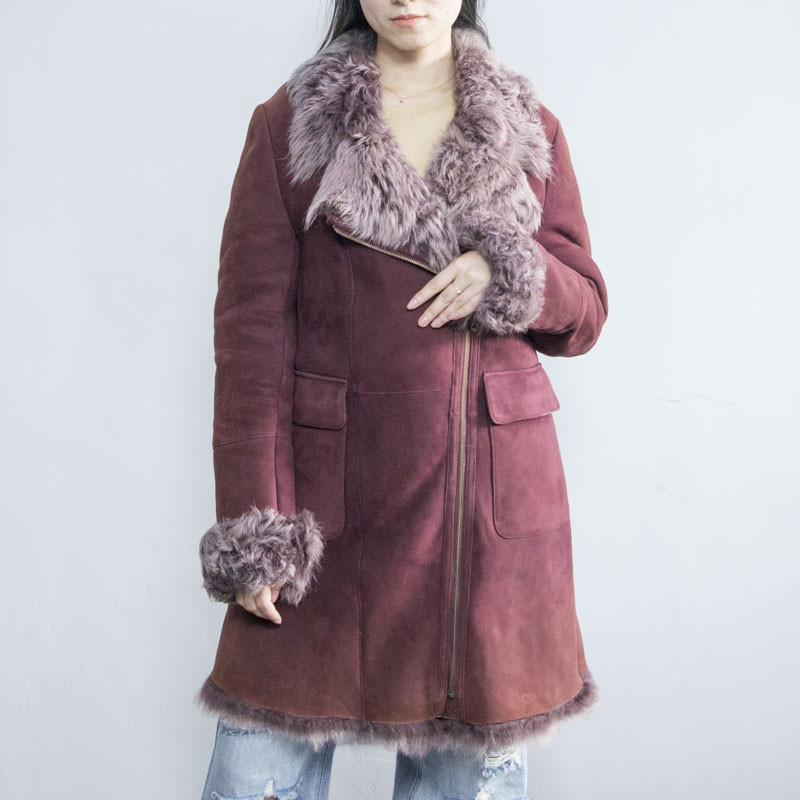 High Quality Women Suede Leather with Fur Coat | Fashion Design Women Leather Jacket Manufacturer