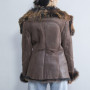 Cuero de mujer personalizado con abrigo de invierno de piel | Fabricante popular de chaqueta de cuero para mujer