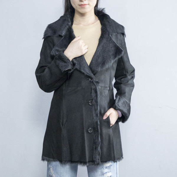 Heißer Verkaufs-Frauen-Leder mit Pelz-Wintermantel | Frauen-Lederjacken-Hersteller