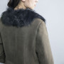Pelle scamosciata da donna popolare con cappotto invernale in pelliccia | Produttore di giacche in pelle da donna