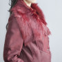 Cuero de calidad superior para mujer con abrigo de invierno de piel | Fabricante de chaqueta de cuero para mujer