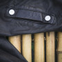 Chaqueta motera de cuero negra para mujer corta a la moda | Fabricante de chaquetas de cuero de diseño