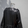 Heiße Verkaufs-Frauen-schwarze lange Lederjacke|Art- und Weiseentwurfs-Lederjacken-Hersteller