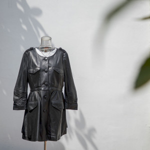 Giacca di pelle lunga nera da donna calda di vendita|Produttore di giacche di pelle di design alla moda